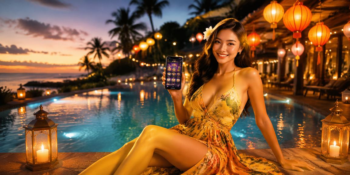 Người dùng trải nghiệm ứng dụng casino 1102 tại Hội An về đêm với đèn lồng lung linh