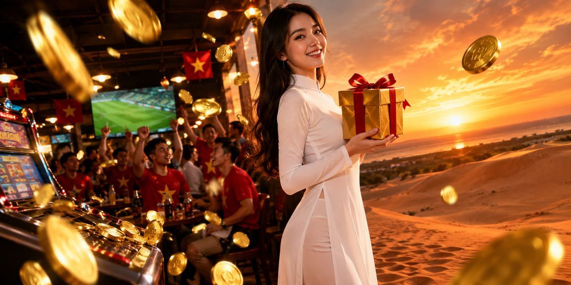 Người phụ nữ mặc áo dài chơi slot game tại khu nghỉ dưỡng Mũi Né trên điện thoại di động